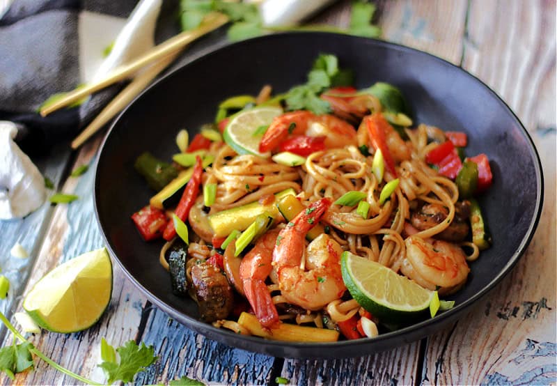 thailand drunken noodles Pad Kee Mao